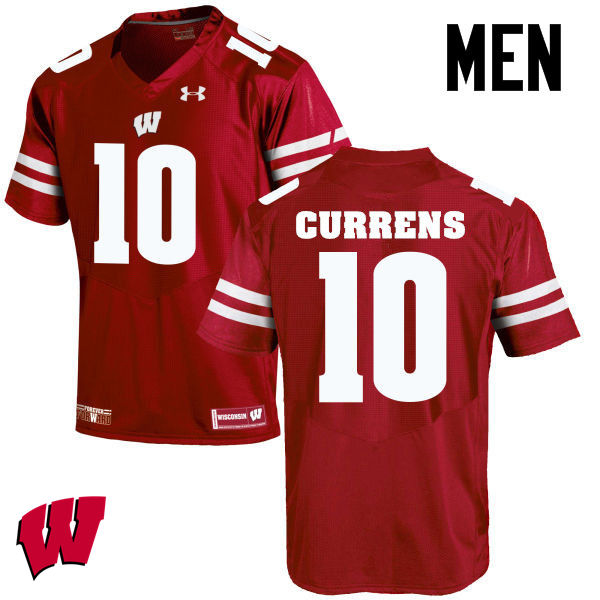 Wisconsin Badgers Men's #10 Seth Currens NCAA Under Armour Authentic Red College Stitched Football Jersey MQ40S26VU